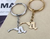 Home Keychain State Keychain Hand Stamped Gift Continent Keychain