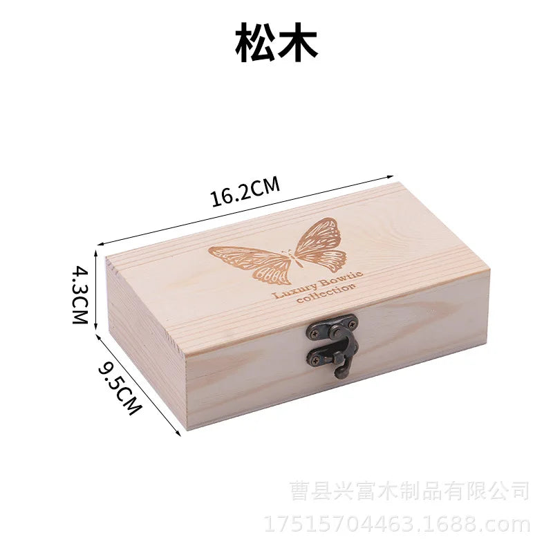 Wooden Home Storage Box with Lid Lock - Perfect Gift for Craft, Jewelry, Wedding