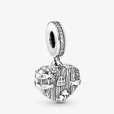 Home Sweet Heart Charms for Bracelets 925 Silver Beads Women Jewelry DIY