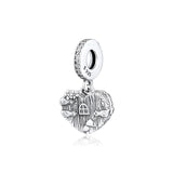 Home Sweet Heart Charms for Bracelets 925 Silver Beads Women Jewelry DIY