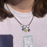 Homemade Flower Pendant Chain wind punk Flower Necklace