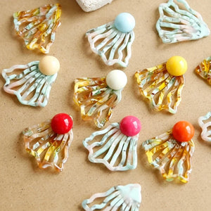 Small Waves Acetate Earrings Pendant DIY Jewelry Material