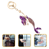 Mermaid Keychain Rhinestone Key Ring Sparkling Charm for Woman Backpack Purse