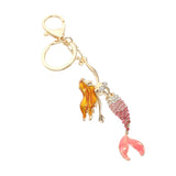 Mermaid Keychain Rhinestone Key Ring Sparkling Charm for Woman Backpack Purse
