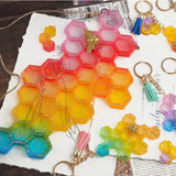 House Number Pendant Mirror Silicone Mold DIY Honeycomb Keychain