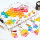 House Number Pendant Mirror Silicone Mold DIY Honeycomb Keychain