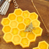 House Number Pendant Mirror Silicone Mold DIY Honeycomb Keychain