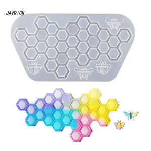 Honeycomb Silicone Resin Mold for DIY Keychain Pendant Casting