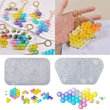 Honeycomb Silicone Resin Mold for DIY Keychain Pendant Casting