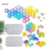 Honeycomb Silicone Resin Mold for DIY Keychain Pendant Casting