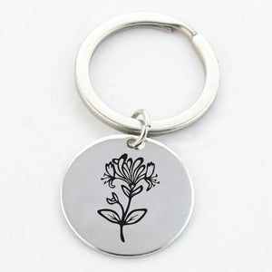 Honeysuckle Charm Necklace, June Birth Flower, Gift for Mom