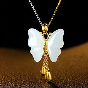 Hong Kong Butterfly Jade Pendant He Tian Jade Necklace Female