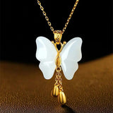 Hong Kong Butterfly Jade Pendant He Tian Jade Necklace Female