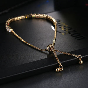 High-End Zircon Bracelet Leaf Shape Adjustable Elegant Accessory