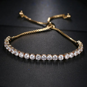 High-End Zircon Bracelet Leaf Shape Adjustable Elegant Accessory