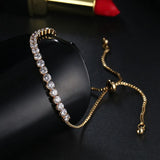 High-End Zircon Bracelet Leaf Shape Adjustable Elegant Accessory