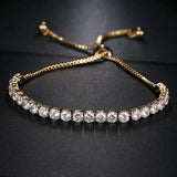 High-End Zircon Bracelet Leaf Shape Adjustable Elegant Accessory