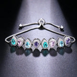 Sparkling Water-Drop Bracelet Zircon Bridal Wedding Gift