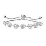 Water Drop Heart-Shaped Platinum-Plated Bracelet Zircon