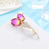 Delicate Flowers Pearl Brooch Wedding Party Jewelry 925 Silver