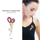 Delicate Flowers Pearl Brooch Wedding Party Jewelry 925 Silver