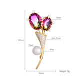 Delicate Flowers Pearl Brooch Wedding Party Jewelry 925 Silver