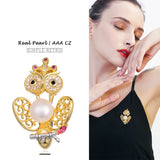 Silver Freshwater Pearl Bird Brooch for Women