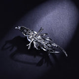 Vintage Flower Brooch Pin Silver Faux Pearl Women Jewelry