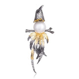 Vintage Flower Brooch Pin Silver Faux Pearl Women Jewelry