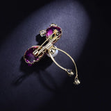 Vintage Silver 925 Pearl Brooch Flower Crystal Leaf
