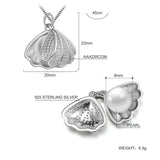 Hongye 925 Silver Pearl Pendant Women Necklace Mother of Pearl Jewelry