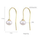 925 Silver Earrings Freshwater Pearl Tassel Ear Line for Women Party