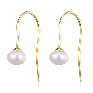 925 Silver Earrings Freshwater Pearl Tassel Ear Line for Women Party