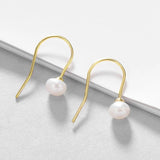 925 Silver Earrings Freshwater Pearl Tassel Ear Line for Women Party