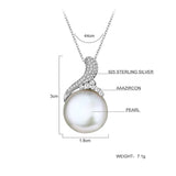 Hongye 925 Silver Pearl Necklace Zircon Ball Elegant Fine Jewelry Colliers