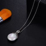 Hongye 925 Silver Pearl Necklace Zircon Ball Elegant Fine Jewelry Colliers