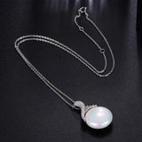 Hongye 925 Silver Pearl Necklace Zircon Ball Elegant Fine Jewelry Colliers