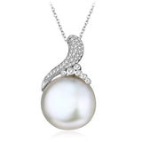 Hongye 925 Silver Pearl Necklace Zircon Ball Elegant Fine Jewelry Colliers