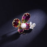 Hongye Freshwater Pearl CZ 925 Brooch Sweater Dress Pins