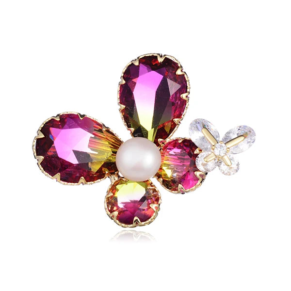 Hongye Freshwater Pearl CZ 925 Brooch Sweater Dress Pins