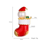 Christmas Red Lacquer Snow Boots Brooches For Women