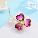 Freshwater Pearl CZ Flower Brooch 925 Silver Wedding Bouquet Accessories