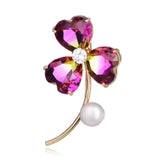 Freshwater Pearl CZ Flower Brooch 925 Silver Wedding Bouquet Accessories