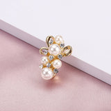 Retro Freshwater Pearl Crystal Brooch Wedding Party Delicate