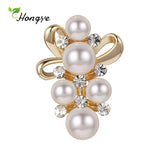 Retro Freshwater Pearl Crystal Brooch Wedding Party Delicate