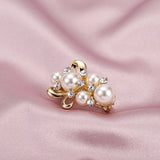 Retro Freshwater Pearl Crystal Brooch Wedding Party Delicate