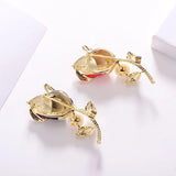 Rose Zircon Copper Pearl Brooch for Women Sweater Bridal Wedding