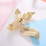 Natural Pearl Spike Brooch Leaf Shape 7-8mm Freshwater Pearl Pins for Women