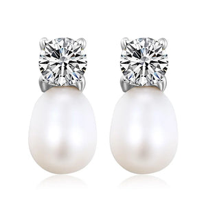 Hongye Freshwater Pearl 925 Silver Stud Earrings Girls' Female Lady's Jewelry