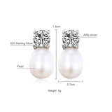 Hongye Freshwater Pearl 925 Silver Stud Earrings Girls' Female Lady's Jewelry